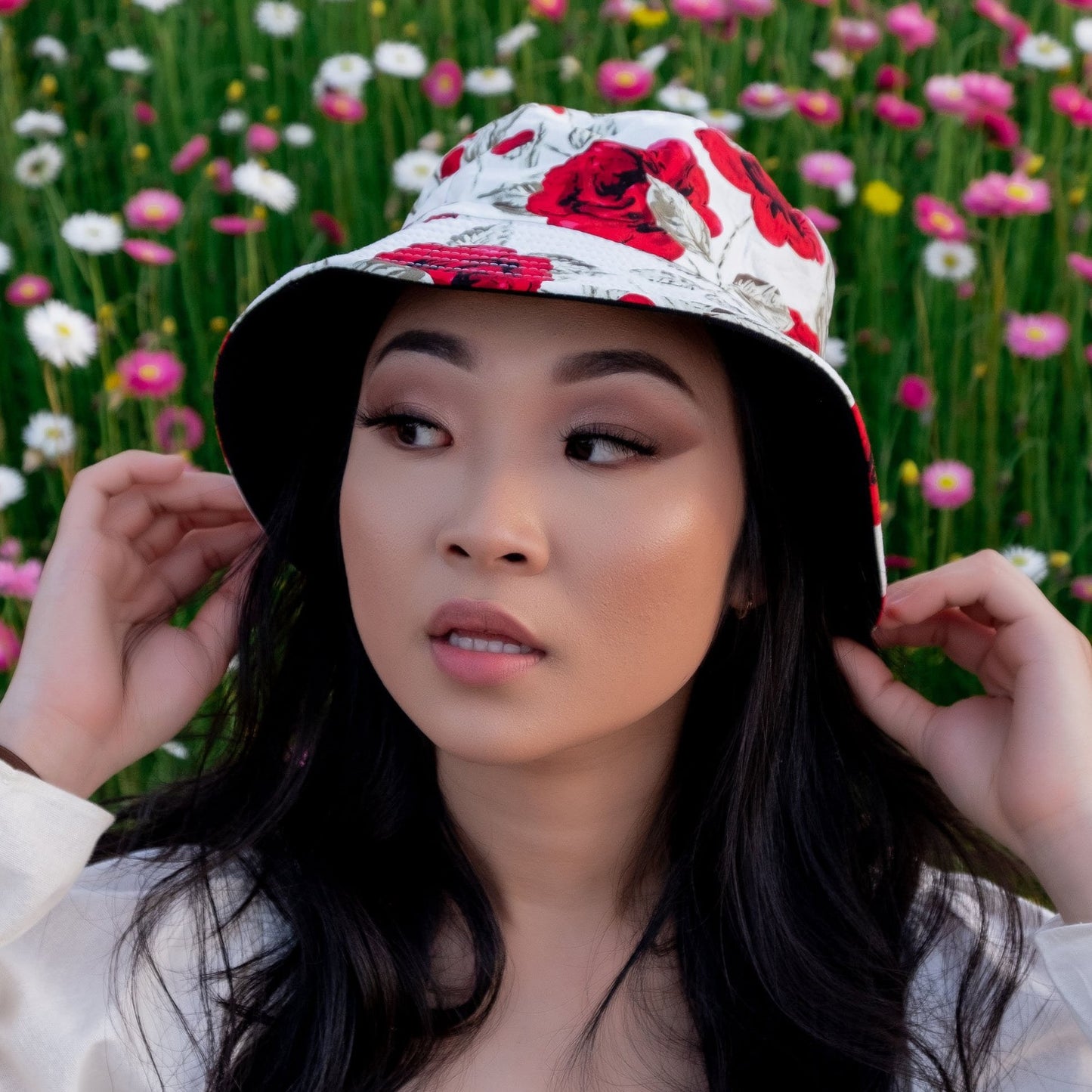 Rose Florals Reversible Two Sided Bucket Hat