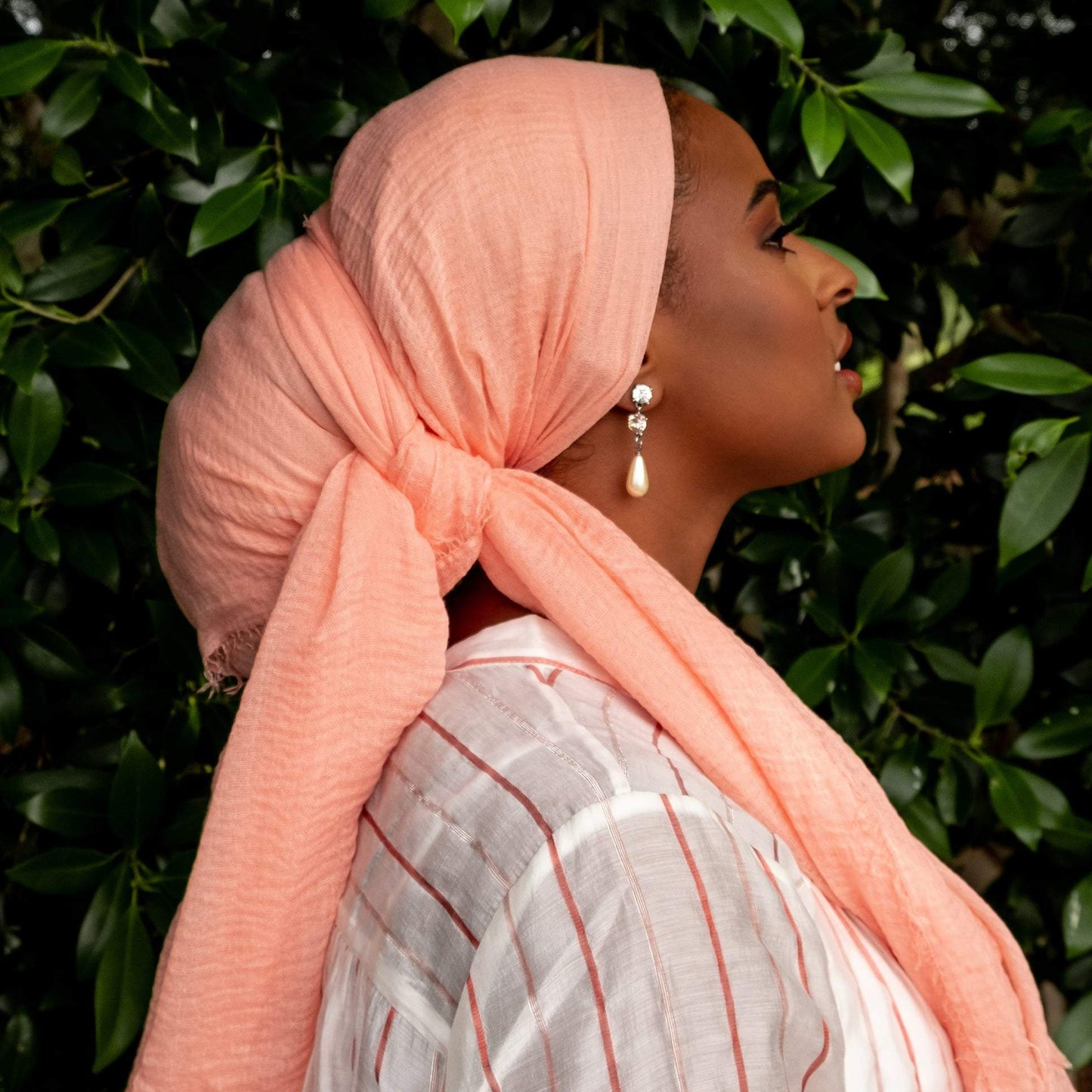 " Pari " Peach Pastel Ultra Soft Cotton Crinkle Hijab Shawl