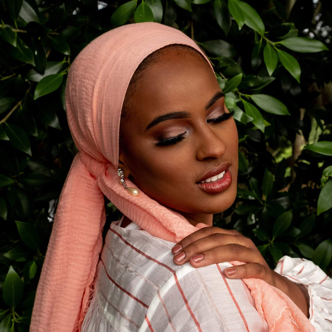 " Pari " Peach Pastel Ultra Soft Cotton Crinkle Hijab Shawl