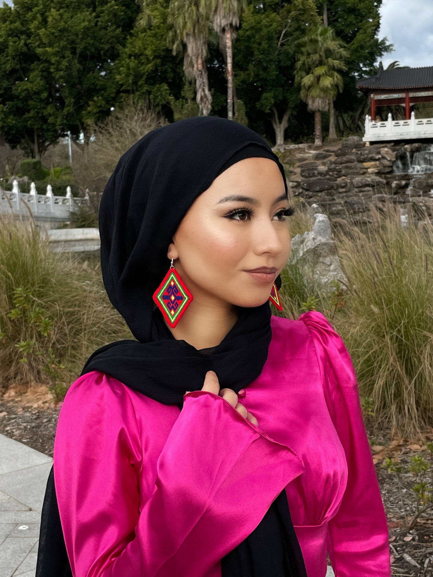 " Noorband" Qabtumar Earrings Red