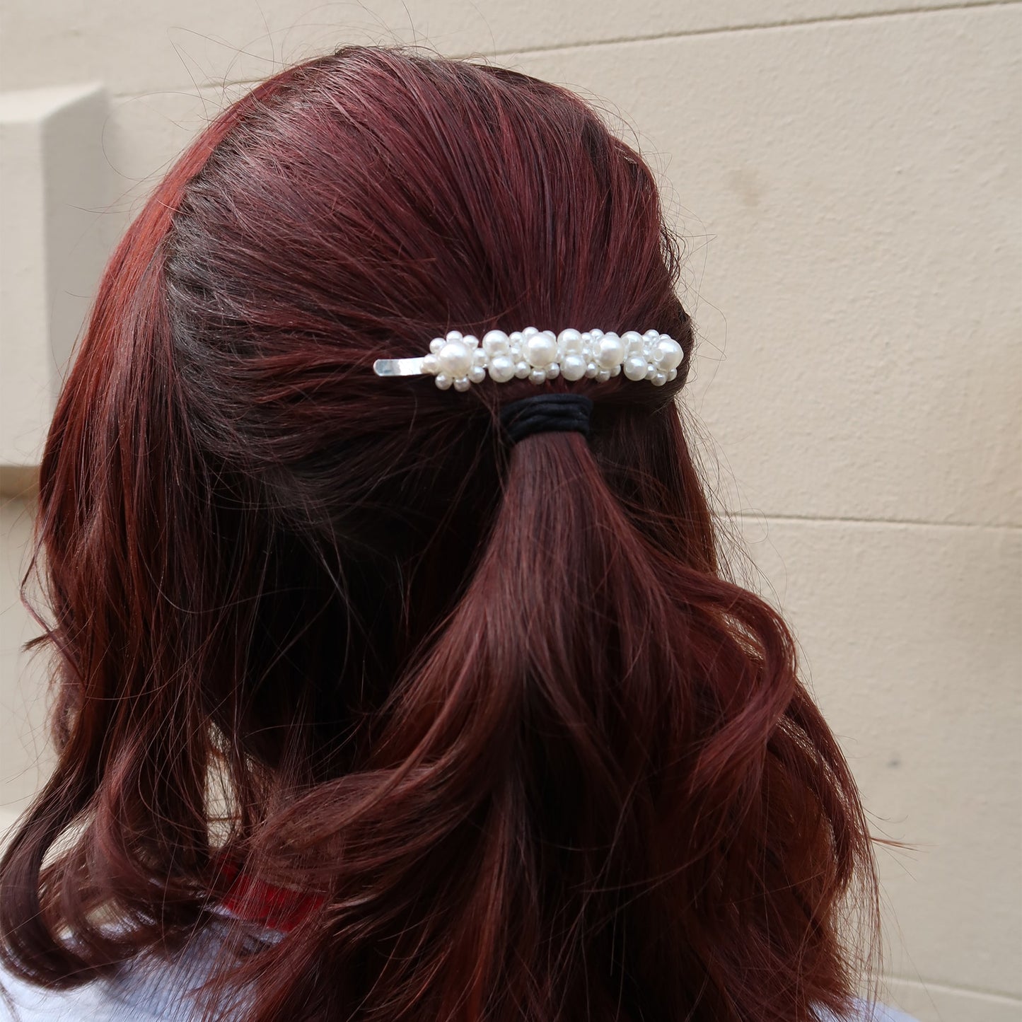 " Fereshta " Long flower Pearl hair clip